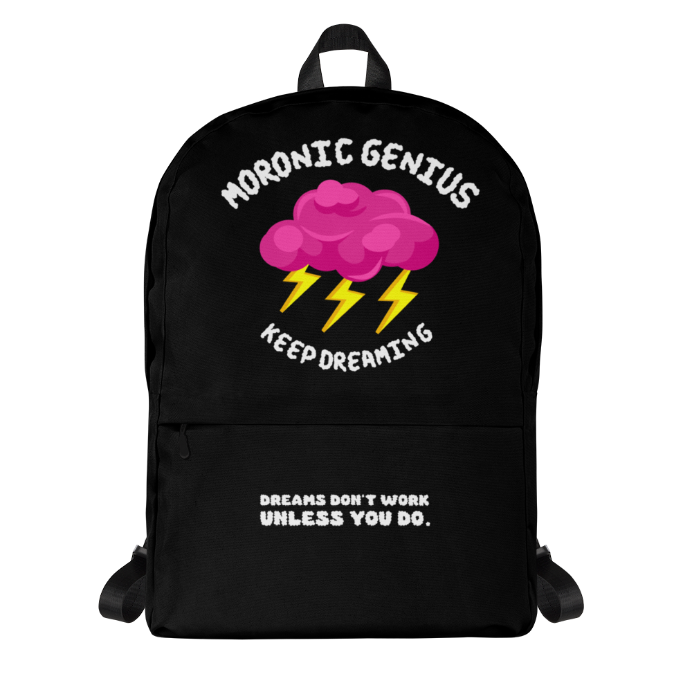 Moronic Genius Backpack (Pink)